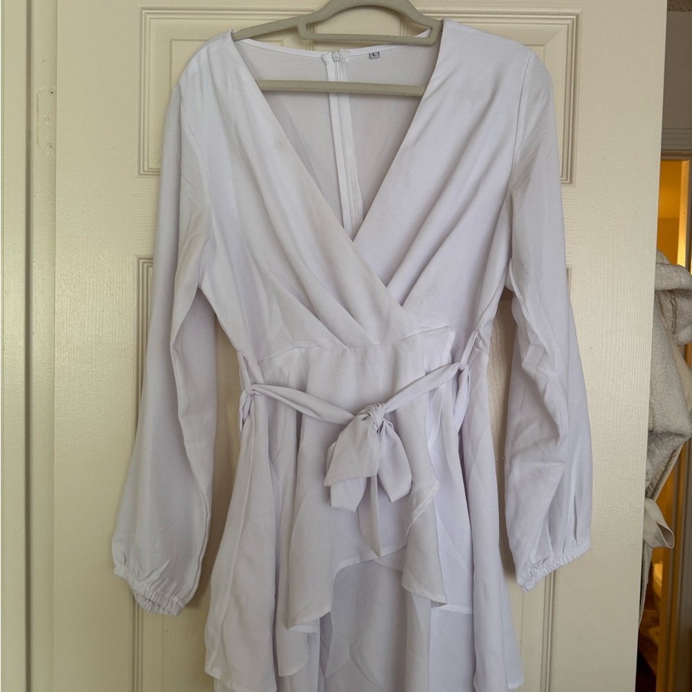 Elegant White Wrap Blouse